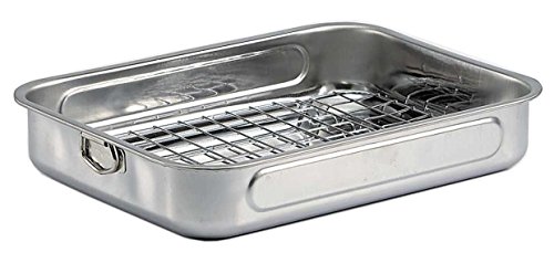 Bräter Edelstahl mit Rost 35x25cm