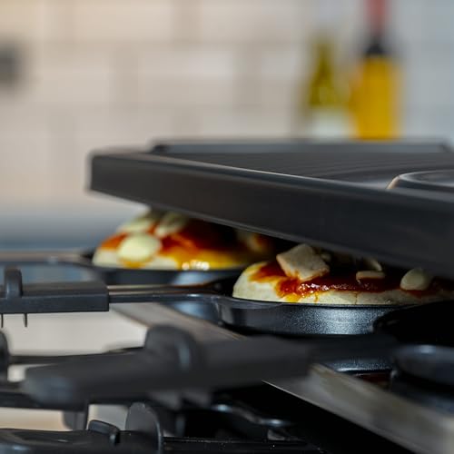 8 Person Raclette Grill and Mini Pizza Maker Oven – Non-Stick with 8 Pans and Pizza Cutter 1600W - Image 4