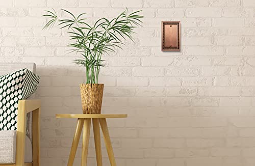 Image of Henne Bery Sunken Pearls Heavy Duty Decorative Wall Plate Switch Plate Outlet Cover (Single Blank, 2 Pack, Antique Copper)