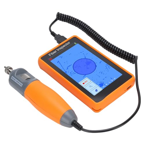 Hilitand Fiber Optic Inspector 400X Magnification 5 Inch LCD Display Fiber Inspection Cleaning Kit Compatible with SC LC ST FC Connectors
