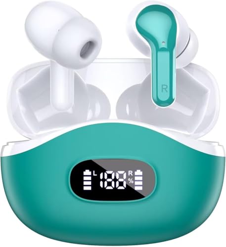 lukg Auriculares Bluetooth, auriculares in-ear inalámbricos Bluetooth 5.4 con, micrófono con cancelación de ruido, 48 horas inmersivo, graves profundos con 5 modos de ecualización, IP7 resistentes al