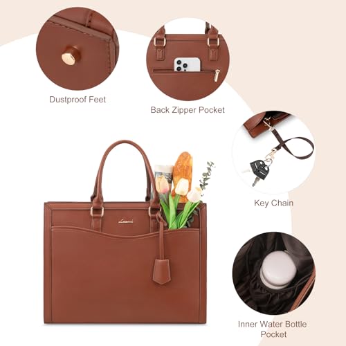 Image of LOVEVOOK Laptop Tote Bag for Women, Office Work Bag Briefcase fit for 15.6 inch Laptop, Large Capacity Teacher Bag Handbag