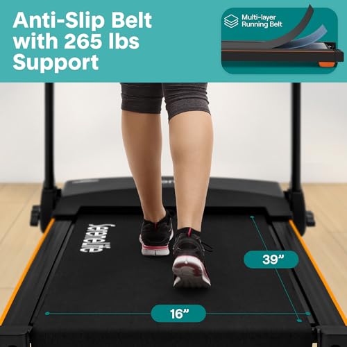 Image of SereneLife Treadmill with Incline & Handle Bars | Compact Portable Walking Pad & Treadmill for Home /Apartment | Wide Running Belt 40 inch x 16 inch | Includes Workout Trainer Program with Bluetooth App