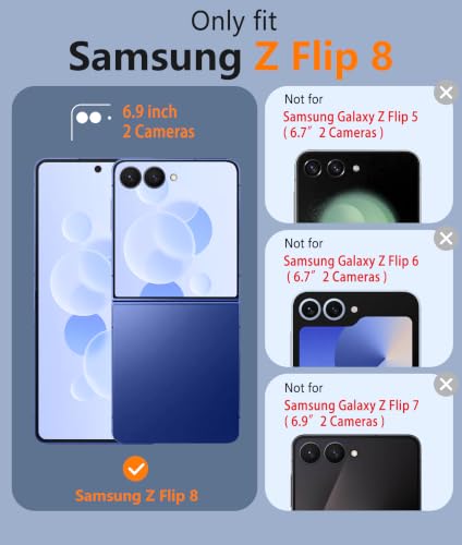 Image of FNTCASE for Samsung Galaxy Z Flip 8 Case: [Hinge Protection + Screen Protector] [Fit for Magsafe] Military Grade Drop Proof, Translucent Matte Protective Phone Cover - Black