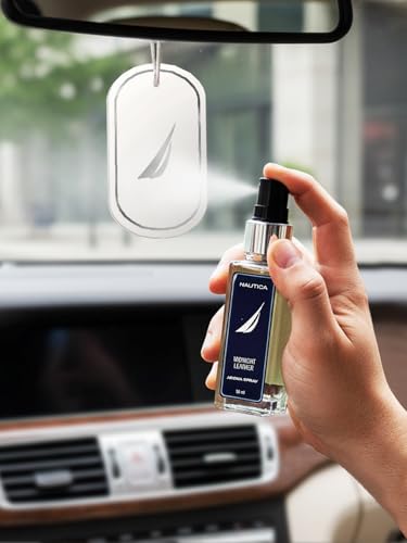 Image of NAUTICA Luxury Car Fragrance Spray with Hanging Tag Card | Marine Lavender | 50ml premium Car Air Freshener | 300+ Sprays | Long Lasting Car Freshener | Car Odour Remover