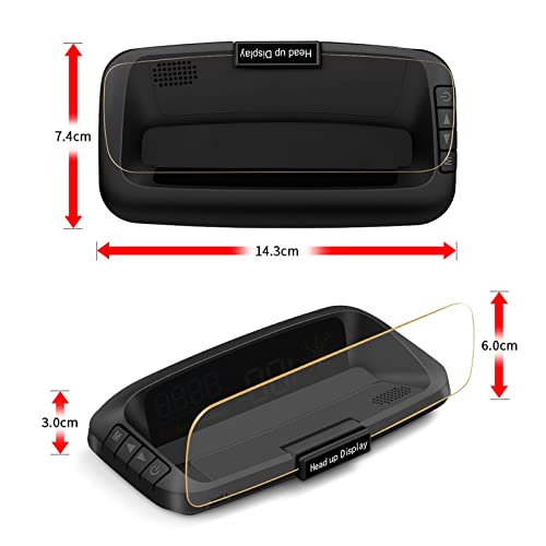 Image of wiiyii Car HUD C5, Head-Up Display, OBDII & GPS Scanner, Vehicle Speed, Fuel Consumption, Clear Fault Code, Compatible with All Cars