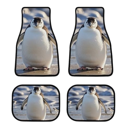 Tapis de sol voiture pingouin (lot de 4) antidérapants universels pour berline et SUV