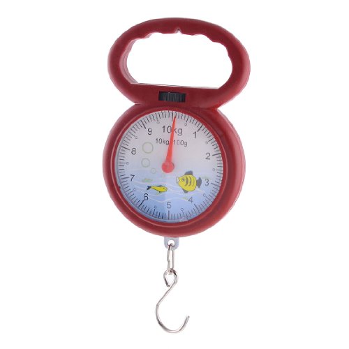 Báscula portátil de mano redonda Ruilogod 10kg roja