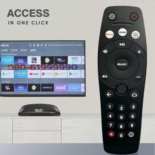 Image of BLACKSHEEP Compatible with Tata Sky Binge Plus Remots hd for Set up Box Remots - Tata Sky DTH Remots Control - Without Voice - Hotkeys Prim Video and Netfix- Your Old Remots Must be Exactly Same