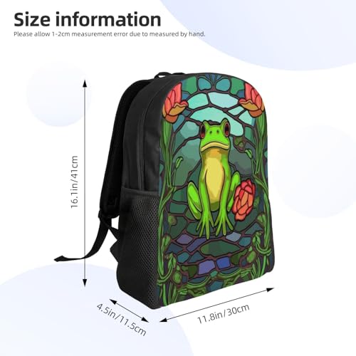 Teen Unisex Backpack Frog Flower Mosaic Art 16Inch Durable Backpack Gym Casual Daypack for Women Men Gift4