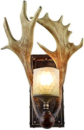 CHIRPSSTAG Rustic Deer Horn Antler Wall Sconce 1 Light Fixtures