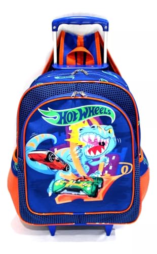 Mochila Escolar Hot Racing Tam G Rodinha Infantil
