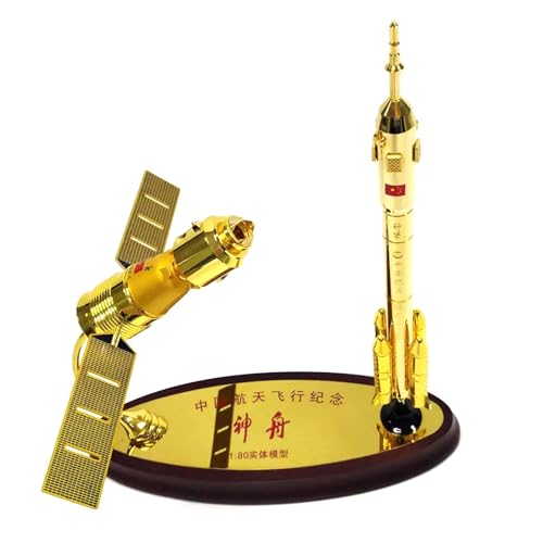 Alloy Shenzhou 11 Spacecraft + Long March 2 Combination Spacecraft Satellite Rocket Diecast Model 1:80 Aviation Satellite Model Simulation Science Exhibition Model