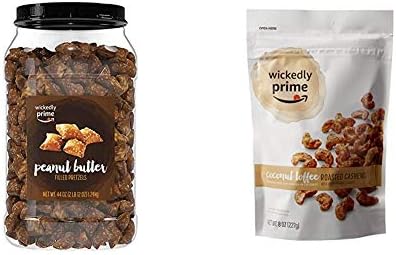 Amazon Com Wickedly Prime Peanut Butter Filled Pretzels 44 Ounce Roasted Cashews Coconut Toffee 8 Ounce Amazon Com Wickedly Prime Peanut Butter Filled Pretzels 44 Ounce Roasted Cashews Coconut Toffee 8 Ounce