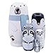 Winterworm 5 Piece Set Polar Bear Penguin Owl Matryoshka Nesting Dolls Stacking Toys Russian Dolls Home Decor New Year Birthday Party Decoration