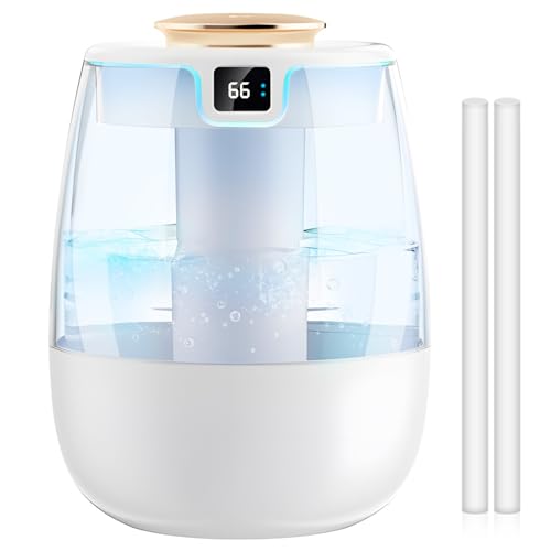 Joollurm 1.2L Cool Mist Humidifiers for Bedroom Office, Blue Light Sterilization, Humidity Display, Quiet Operation, 20H Run Time, Night Light, Portable Air Humidifier for Home Nurseries Joollurm 1.2L Cool Mist Humidifiers for Bedroom Office, Blue Light Sterilization, Humidity Display, Quiet Operation, 20H Run Time, Night Light, Portable Air Humidifier for Home Nurseries
