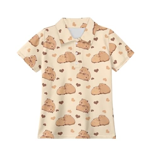 Girls Short Sleeve Polo Shirt Moisture Wicking Golf Tennis Top Collared Shirt for Girls Sizes 5-144