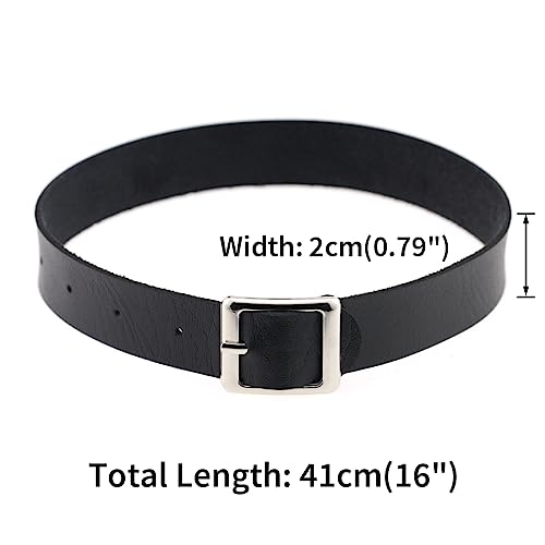 FM FM42 Multicolor PU Simulated Leather Silver-tone/Gold-tone Buckle Adjustable Belt Collar Choker Necklace2