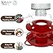 Nature's Way Hanging Glass Hummingbird Feeder for Outdoor Décor, 13 Ounce Capacity Nectar Feeder, Ant Moat, 4 Easy to Clean Flexible Ports, Red