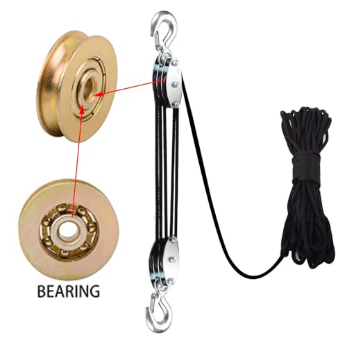 Xstrap Standard ROPE HOIST Metal Wheels Bearing Structure, 1000 Lb Work Load Block And Tackle Pulley System thumb #1