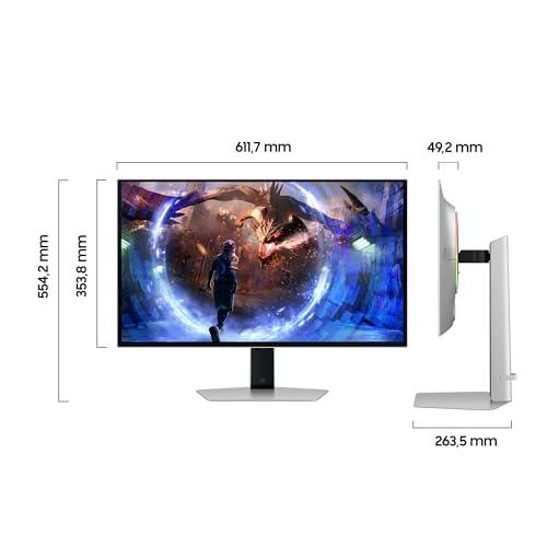Samsung Odyssey G60SD OLED Gaming Monitor, 27 Zoll, Bildschirm mit OLED-Panel, 2.560 x 1.440 Pixel, Bildwiederholrate 360 Hz, Reaktionszeit 0,03 ms (G/G), AMD FreeSync Premium Pro, LS27DG600SUXEN