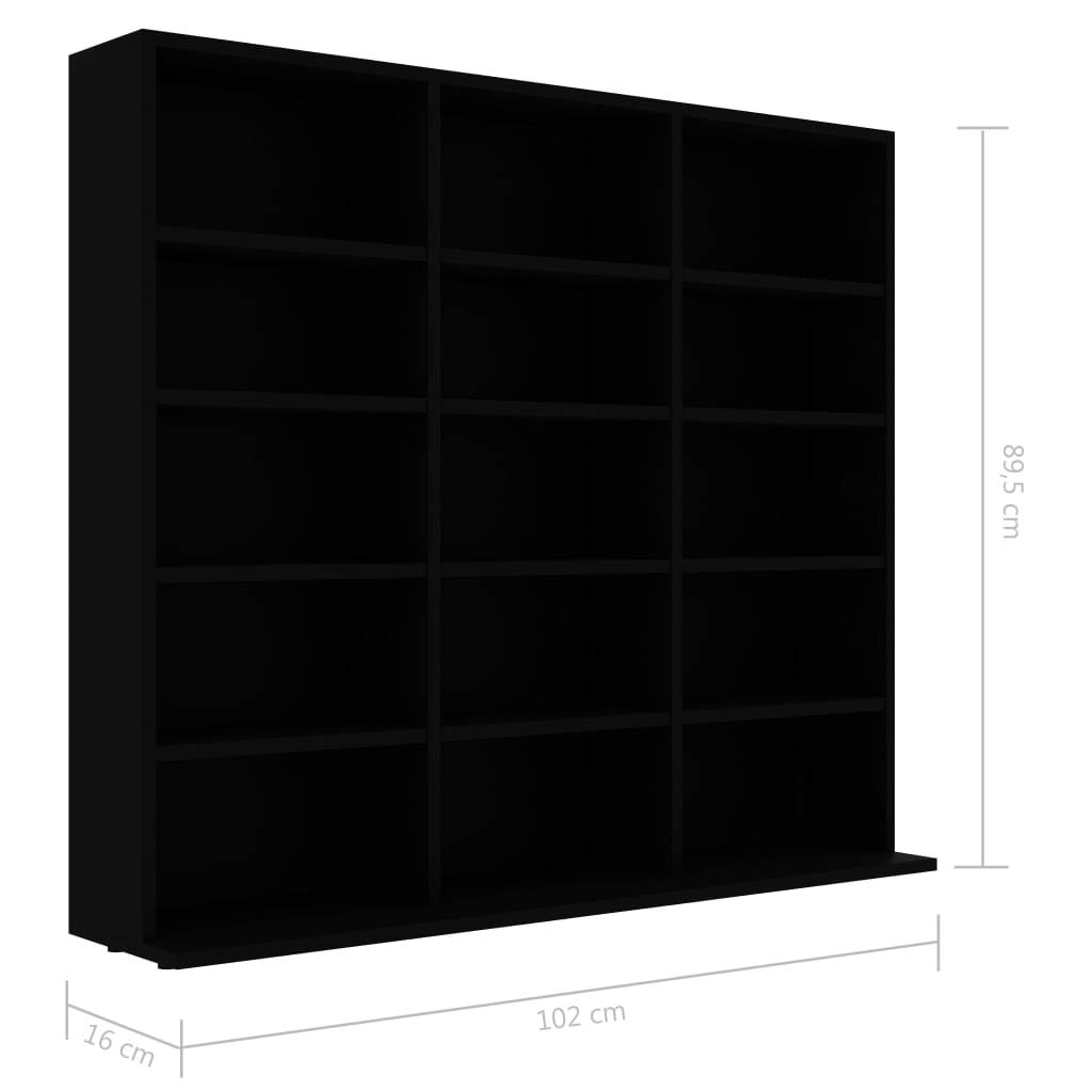 MOONAIRY Estantería para CD, Vitrinas para Colecciones De Pie, Estanterias, Vitrina para Perfumes, Mueble CD, Mueble Estanteria, de aglomerado Negro 102x23x89,5 cm