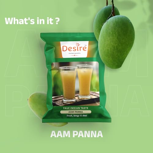 Image of Desire instant premix Aam Panna Powder 500g, Mango Drink, Tangy and Sweet Taste, No Added Preservatives and Colours (Makes 35 Glass)