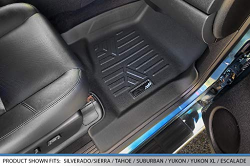 Maxliner Floor Mats 2 Row Liner Set Black For 2007-2013 Silverado/Sierra 1500 Crew Cab - 2007-2014 2500/3500 Hd Crew Cab #TOP2