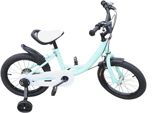 Bicicleta infantil de 16 pulgadas, 3 en 1 con ruedas estabilizadoras para niños y niñas, bicicleta...