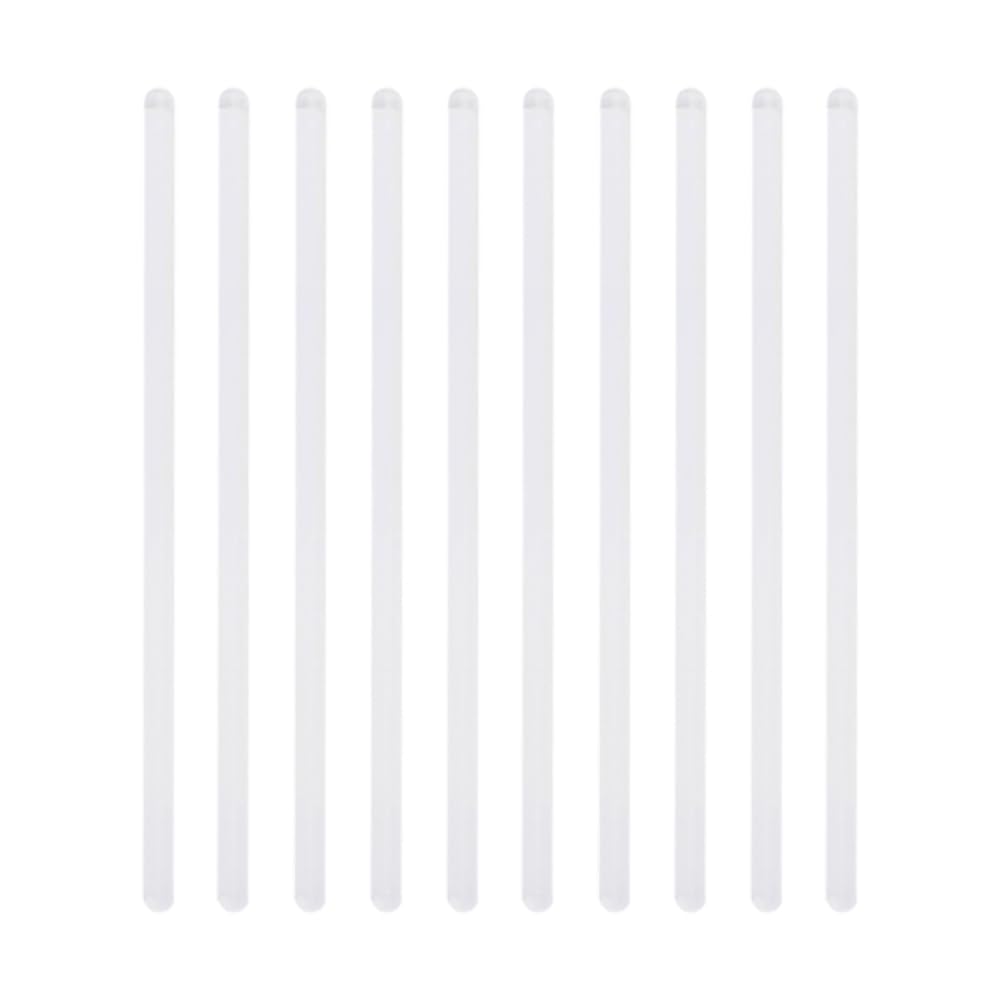 JIHUOO Glas-Rührstäbchen 10er-Pack – 20 Cm Lang, 4 Mm Ø, Klare Labor- & Cocktail-Rührer Mit Runden Enden – Für Heiße & Kalte Getränke