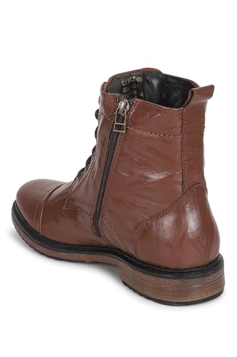 Image of Allen Cooper Crumbled Leather Boots For Men