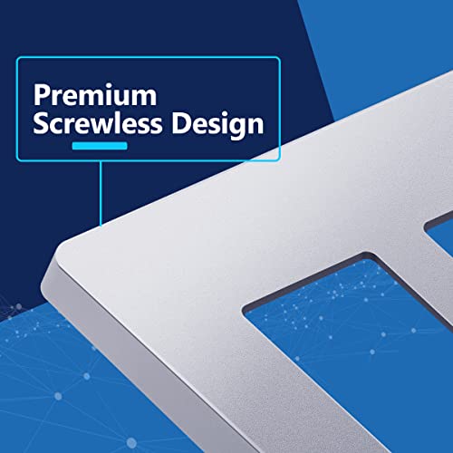 Image of LIDER Decorator Switch Cover, Screwless Wall Plate, Mid-Size 2-Gang 4.88 inch x 4.92 inch, LSWP-32M-SV, UL Listed, Thermoplastic, Matte Silver, 1-Pack