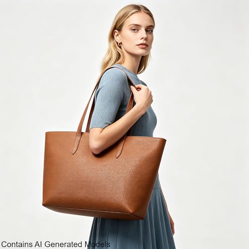 Bolso Tote de Cuero Genuino para Mujer miniatura 7