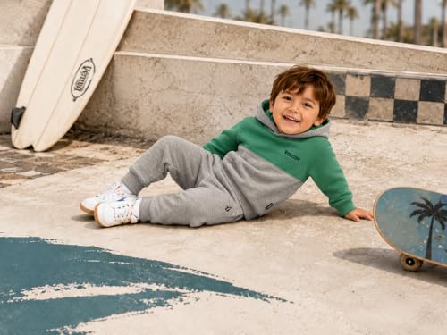 Image of Volcom Infant Toddler Baby Boys Joggers Set - 2 Piece Fleece Pullover Hoodie and Jogger Pants Activewear Set (Sizes: 12M-7)