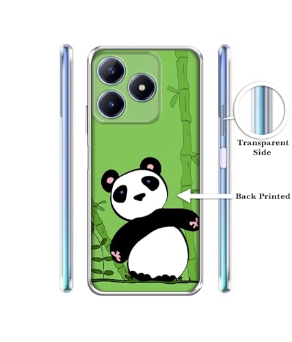 Image of Casotec Panda with Bamboo Printed Silicon Soft TPU Back Case Cover for Realme C63 4G / Narzo N63 4G