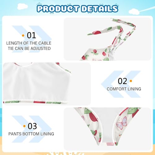 Butterfly Fruit Girls Two Piece Tankini Swimsuits Summer Bathing Suit Beach Swimwear Set3