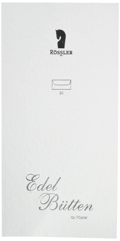 Rössler Papier 2032388003 - Enveloppen DIN lang, gehamerd, 20 stuks, wit