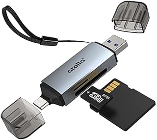 atolla SD Card Reader, Memory SD Card Reader USB C+USB 3.0, Supports SD/MMC/SDHC/MicroSD/SDXC, Compatible for MacBook Air/Pro, iPad Pro 2020, Samsung Galaxy S21, Dell XPS and More