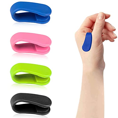 Clip de Acupresión, Clips De Shiatsu Portátiles, Alivio Migraña Clip, Pack de 4 Clip de Acupresión Alivio Natural Dolor de Cabeza, Masaje Acupresión Sencillo y Eficaz（Rosa, Verde, Negro, Azul）