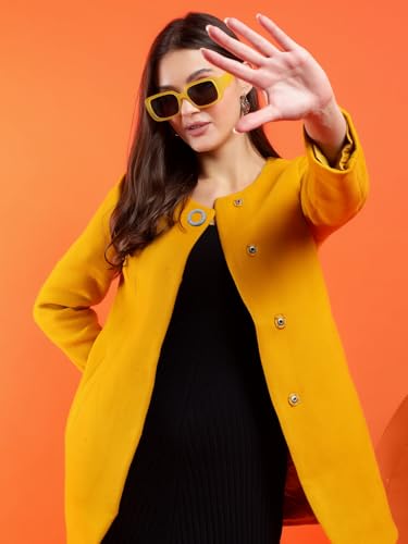 Image of KOTTY Womens Cotton Blend Standard Length Elegant Style Coat - Classic Style with Modern Detailing