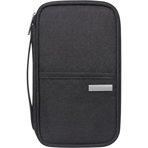 Carteira Porta Passaporte Impermeável Case Organizador Médio (Preto)