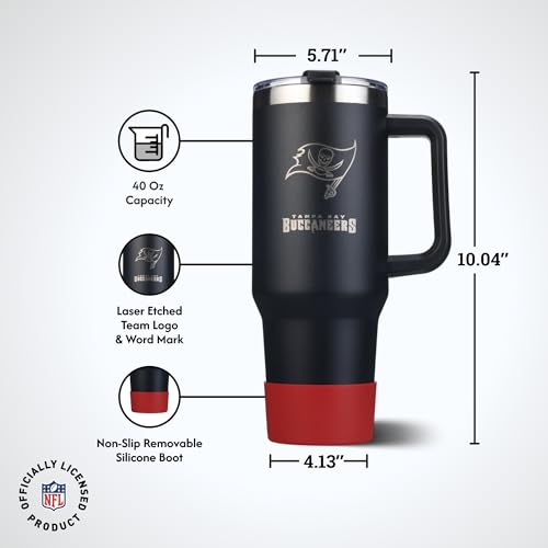 Image of The Memory Company Officially Licensed NFL - Tampa Bay Buccaneers 46oz Game Day Tumbler with Laser Engraved Team Logo
