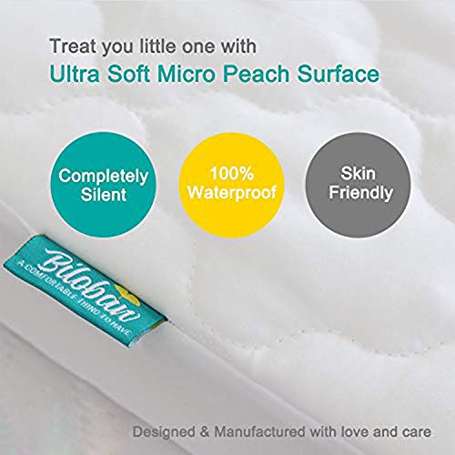 Pack and Play Mattress Pad Sheets Waterproof 2 Pack, Quilted Pack and Play Mattress Protector Cover Fitted Fits for Graco Pack n Play Playard Mattress/Playpen Mattress, White, 39" x 27"
