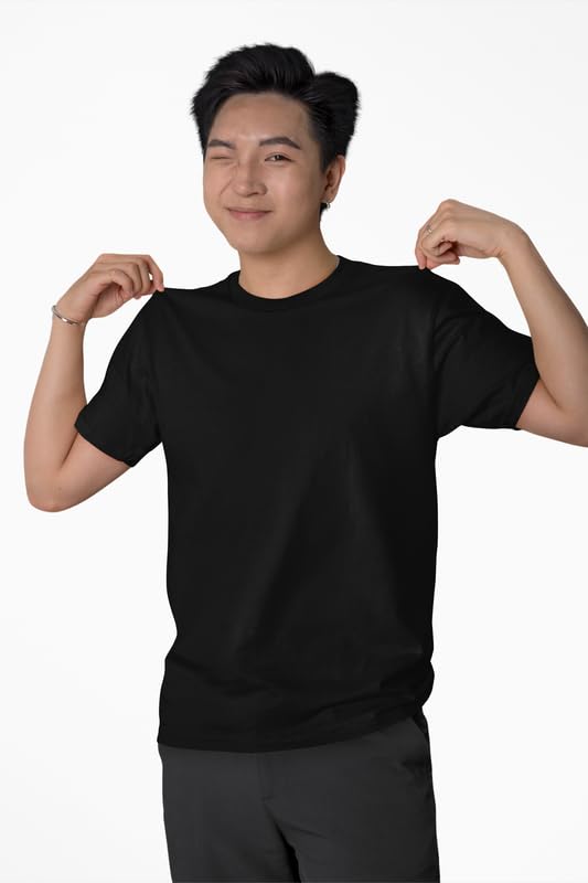 Image of Solid T Shirt for Men | Men's Premium Cotton T-Shirt | Round Neck | Regular Fit | Comfortable Fabric | Stylish & Lightweight | Perfect for Everyday Use