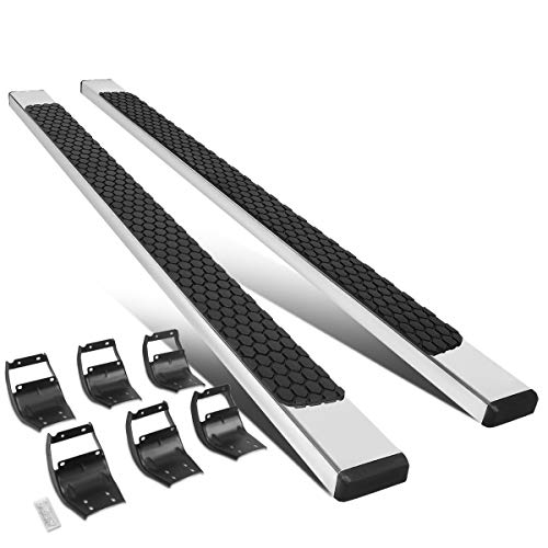 DNA MOTORING STEPB-ZTL-8219-SS Stainless Steel 5 Inches Flat Nerf Step Bar Running Board Compatible with Ford F-250 F-350 Super Duty Super Cab (Extended Cab) 2017-2022
