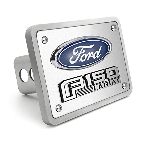 iPick Image Made for Ford F-150 Lariat 3D Logo Brushed 3/8" Thick Billet Aluminum 2" Tow Hitch Cover