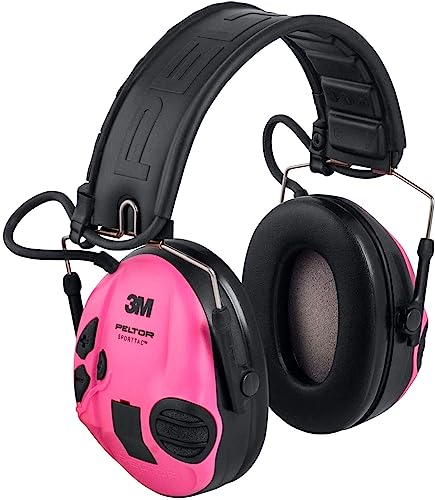 3M PELTOR Casque SportTac, 26 dB, coques roses, serre-tête pliable, MT16H210F-478-RE