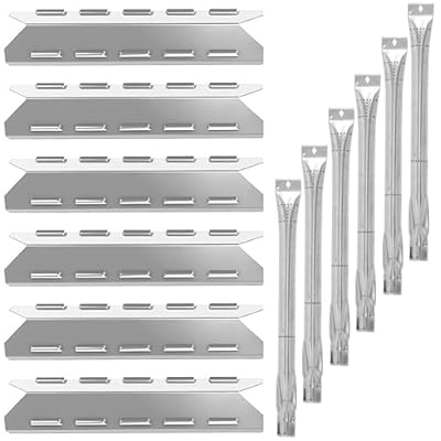 YOUFIRE Grill Burner Tubes Heat Plates for Kenmore 6 Burner 146.23681310 146.47223610 146.23766310 Gas Grill, Stainless Steel BBQ Grill Replacement Parts for Permasteel Grills