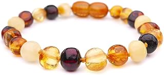 Baltic Amber Bracelet (Unisex) - Genuine Baltic Amber Beads (5.5 in.)