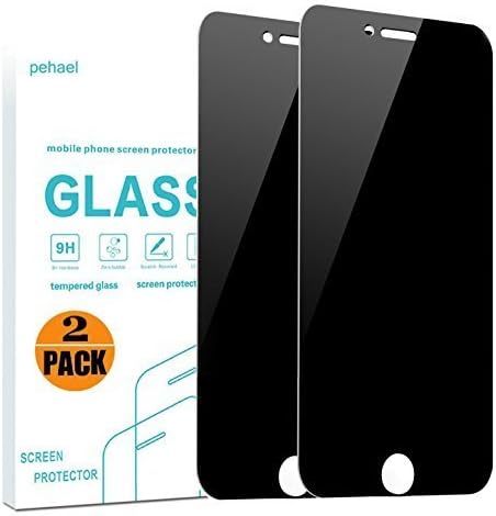 pehael Privacy Screen Protector for iPhone 8, iPhone 7, Anti Spy, 2.5D Curve Edge, High Definition Black Tempered Glass [2 Pack]